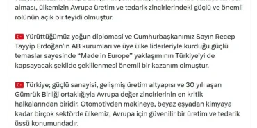 Ticaret Bakanı Bolat: Türkiye, Avrupa Üretim Zincirinde Kritik Rol Oynayacak