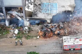 Arsin'de Fındık Fabrikasında Yangın