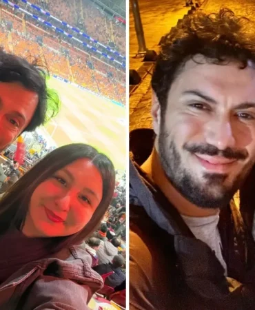 Ünlü çift evlilik yıldönümünü tribünde kutladı