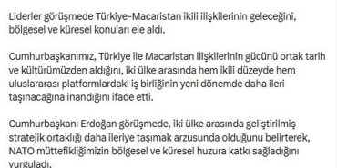 Cumhurbaşkanı Erdoğan, Macaristan'ın yeni başbakanı ile görüştü