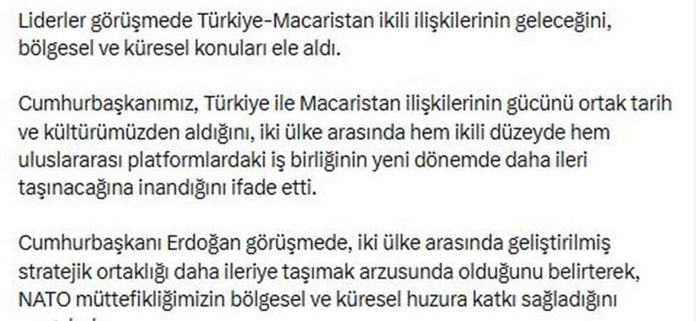 Cumhurbaşkanı Erdoğan, Macaristan'ın yeni başbakanı ile görüştü