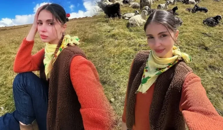 Zeynep Atılgan'ın derin yırtmaçlı pozundaki ayrıntı olay oldu